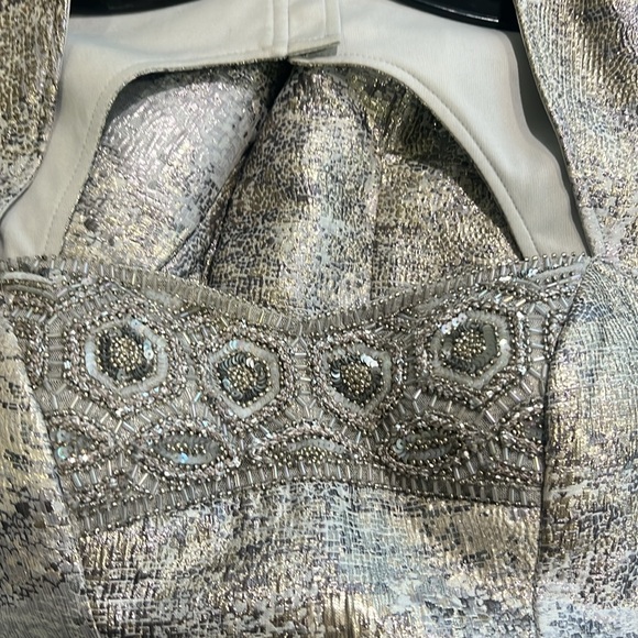 Aidan Mattox cap sleeves embellished Long  Gown - Picture 5 of 12